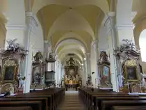 Uhersky Brod / Ungarisch Brod, barocker Innenraum der Pfarrkirche zur unbefleckten Empf�ngnis (02.08.2020)