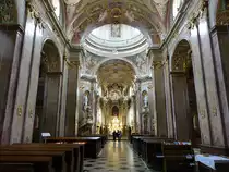 Svaty Kopecek / Heiligenberg, Innenraum der Basilika Maria Heimsuchung, Hochaltar von Baldassare Fontana, Statuen von Franz Z�rn, Altargem�lde von  Johann Spillenberg, Johann Christoph Handke und Paul Troger (03.08.2020)