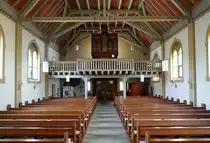 Kork, Blick zur Orgelempore in der Herz-Jesu-Kirche, Aug.2020