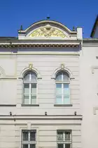 Koszalin, Pommern: Detailaufnahme von der Fassade des K�sliner Museum. Aufnahme: 16. August 2020.