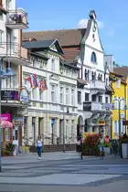 Ulica Staromiejska (bis 1945 Stolper Stra�e) in Lębork (Lauenburg in Pommern). 
Aufnahme: 19. August 2020.