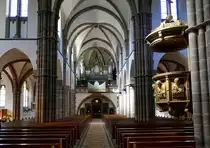 Sch�nau i.W., Blick zur Orgelempore in der kath. Pfarrkirche, Juli 2020 
