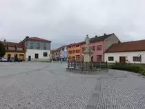 Veseli nad Moravou / Wessely an der March, Statue am St. Bartholom�us Platz (04.08.2020)