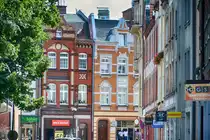 B�rgerh�user aus der deutschen Gr�nderzeit in der Ulica Staromiejska (bis 1945 Stolper Stra�e) in Lębork (Lauenburg in Pommern). Aufnahme: 19. August 2020.
