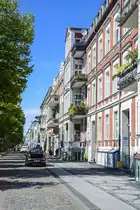 Wojska Polskiego (fr�her Bahnhofstra�e) in Słupsk (Stolp) in Hinterpommern. Aufnahme: 20. August 2020.