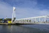 Die Hafenbr�cke in Ustka (Stolpm�nde) in Hinterpommern. Aufnahme: 21. August 2020.