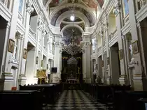 Krakau, sp�tbarocker Innenraum der St. Paul Kirche, Hochaltar von Tadeusz Kuntze (04.09.2020)