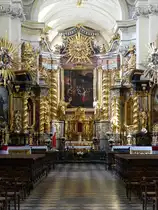 Krakau, Hochaltar der Bernhardiner Kirche, Altarbilder von Frantiszek Lekszycki (04.09.2020)