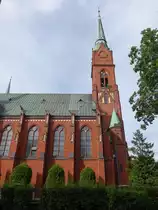 Chorzow / K�nigsh�tte, Pfarrkirche Maria Himmelfahrt, Backsteinkirche, erbaut von 1898 bis 1901 durch Ludwig Schneider (05.09.2020)