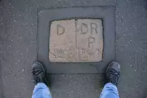 Grenzstein Nummer 243 an der deutsch-d�nischen Grenze zwischen Rosenkranz (Kreis S�dtondern) und Rudb�l/Rutteb�ll (Gemeinde Tondern). Aufnahme: 4. Januar 2021.