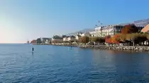 Vevey, entspanntes Stehpaddeln am Quai Perdonnet - 02.11.2015