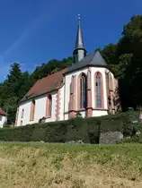 Unterebersbach, Wallfahrtskirche Maria Verk�ndigung, nachgotische Saalkirche, erbaut um 1600 (08.07.2018)