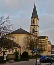 Die R�ckseite der Kirche St. S�bastian in Ettelbr�ck, aufgenommen im Dezember 2020.