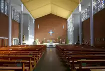 Friedlingen, Blick zum Altar in der Kirche Zum Guten Hirten, Okt.2020