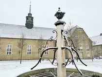 Das mittige Hauptschiff der Kirche der Br�dergemeinde in Christiansfeld (Nordschleswig/S�nderjylland) entspricht dem Kirchen-Original von 1777. Aufnahme: 3. Februar 2021.