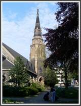 Frankfurt am Main Stadtteil Bockenheim, die Christuskirche am Beethovenplatz wurde 1883 erbaut, im Zweiten Weltkrieg zerst�rt und erst 1978 wieder aufgebaut (Aufnahme vom 06.05.2008).