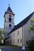 Wollbach, die evangelische Pfarrkirche, geht zur�ck auf das 13.Jahrhundert, Sept.2020