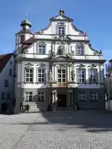 Wangen im Allg�u, Rathaus mit barocker Fassade, erbaut 1721 (20.02.2021)