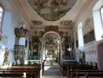 Kleinbardorf barocker Innenraum der kath. Pfarrkirche St. �gidius, erbaut von 1709 bis 1712 durch Joseph Greissing (15.10.2018)