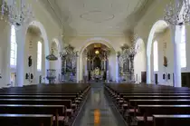 Seelbach, Blick zum Altar in der St.Nikolaus-Kirche, Juli 2020