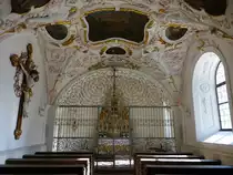 Regensburg, barocker Innenraum der Gnadenkapelle in der Stiftskirche (28.02.2021)