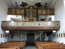 Hausen (Rh�n), Orgelempore in der kath. Pfarrkirche St. Georg (16.10.2018)