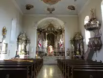 Oberelsbach, Alt�re und Kanzel in der kath. St. Kilian Kirche (16.10.2018)