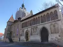 Regensburg, fr�hgotische Au�entor der St. Emmeran Kirche, erbaut 1250 (28.02.2021)