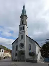 B�chlberg, kath. Pfarrkirche St. Ulrich, barocke Langhaus erbaut 1725, verl�ngert 1837 (21.10.2018)