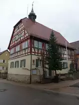 H�ffenhardt, altes Rathaus, Fachwerkbau von 1559 (23.12.2018)