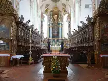 Bad Schussenried, Chorgest�hl in der Klosterkirche St. Magnus (05.04.2021)