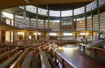 Freiburg, Blick zur Orgel auf der Seitenempore der Heilig-Geist-Kirche, M�rz 2021