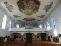 St. M�rgen, Orgelempore mit Silbermann Orgel in der Klosterkirche Maria Himmelfahrt (26.12.2018)