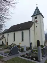 Gei�lingen im Klettgau, kath. Pfarrkirche St. Katharina, erbaut von 1820 bis 1821 durch Baumeister Fritschi (30.12.2018)