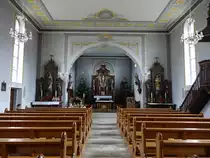 Gei�lingen im Klettgau, Innenraum der St. Katharina Kirche, Hochaltar von 1875 (30.12.2018)