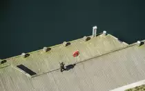 Blick auf dem Ufer von Alsensund in S�nderborg (Sonderburg) vom Hotel Alsik Steigenberger. Aufnahme: 20. April 2021.