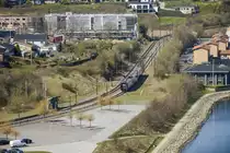 Blick auf dem Sundewitter Teil von S�nderborg (deutsch: Sonderburg) vom �Point of View� im Hotel Alsik Steigenberger. Aufnahme: 20. April 2021.