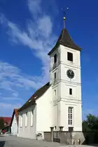 Seefelden, OT von Buggingen im Markgr�flerland, die evangelische Kirche , erbaut 1752-54, April 2021