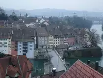 Laufenburg, Ausblick auf die Laufenbr�cke �ber den Hochrhein (31.12.2018)