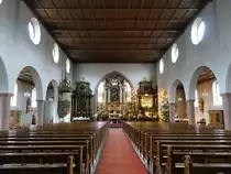 Elzach, Innenraum der kath. St. Nikolaus Kirche (01.01.2019)