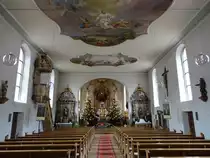 Oberprechtal, barocker Innenraum der kath. Pfarrkirche Maria Kr�nung (01.01.2019)