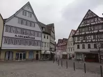 Leonberg, historische Fachwerkh�user am Marktplatz (03.02.2019)