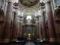 Poznan / Posen, barocker Innenraum in der St. Maria Magdalena Kirche, Stuck von G. Bianco, Fresken von K. Dankwart, Hochaltar von Pompeo Ferrari (12.06.2021)