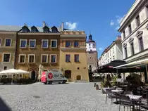 Lublin, historische H�user am Hauptplatz Rynek (15.06.2021)