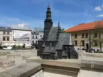 Lublin, Modell der alten St. Michael Kirche am Plac Fo Farze (15.06.2021)