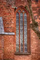 Detailaufnahme des Haderslebener Doms in Nordschleswig. Die Architektur der Kirche ist von der norddeutschen Backsteingotik gepr�gt. Aufnahme: 5. Mai 2021.