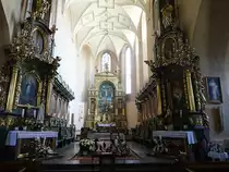 Bodzentyn, Hochaltar von 1545 in der Maria Himmelfahrt Kirche, Altarbilder von Petrus Venetus (18.06.2021)