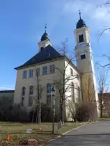 W�rzburg, Ev. Pfarrkirche St. Stephan, ehem. Benediktinerklosterkirche, erbaut bis 1789 durch Johann Philipp Geigel, Neubau von 1949 bis 1955 als flachgedeckter Saalbau  (21.02.2021)