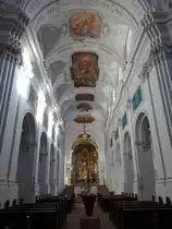 W�rzburg, barocker Innenraum der Neum�nsterkirche St. Johannes (21.02.2021)
