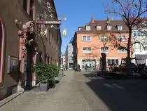 W�rzburg, Ratskeller und Geb�ude in der Langgasse (21.02.2021)